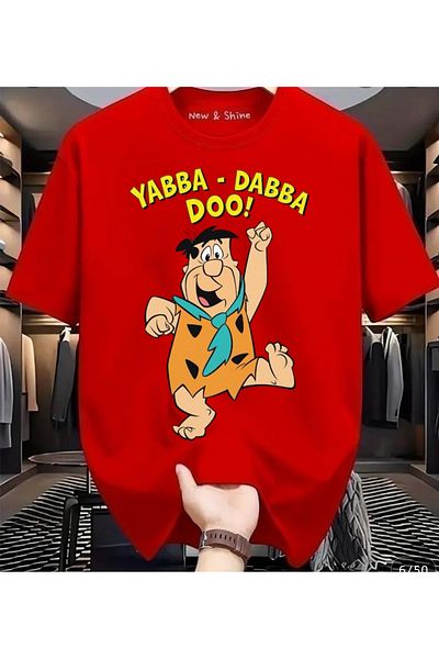 New Shine 1 T-Shirt Is a Gift for Purchases of 6 or More in the Cart - Yabba Dabba Doo Printed Oversize T-Shirt