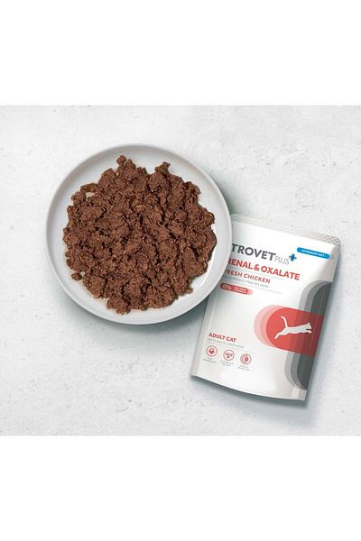 trovet Plus Pouch Cat Renal Oxalate Veterinary Diets Wet Food 85g Pack Of 6
