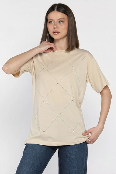 GÜLSELİ Tricou de damă Beige Stone