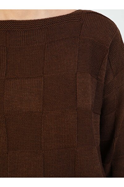 Por La Cara Knit tunic - brown - por la cara