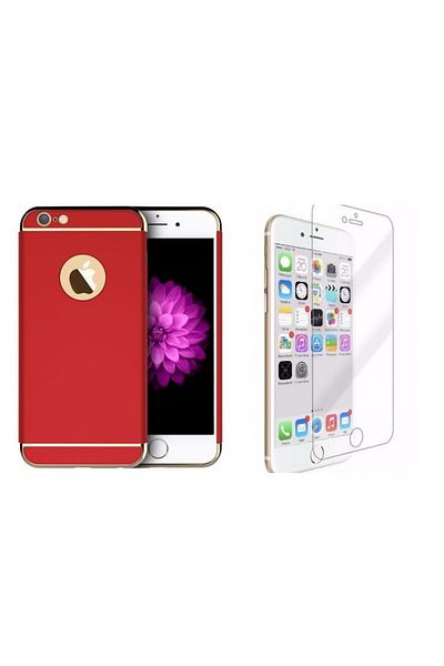 OEM Pachet husă Apple iPhone 7 Plus, MyStyle Elegance Luxury 3in1 Roșu, folie de protecție din sticlă gratuită