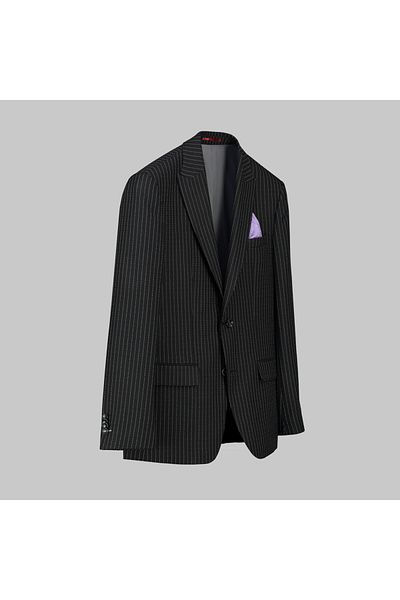 Sarar Interview Men's Woven Fabric Striped Extra Slim Fit Navy Blue Striped Suit