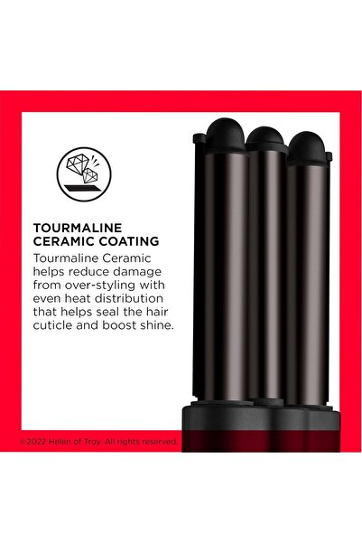 Revlon Revlon Wave Master Jumbo Waver (Three-Prong Jumbo Barrels, Tourmaline Ceramic Coating, 30 Heat Setti