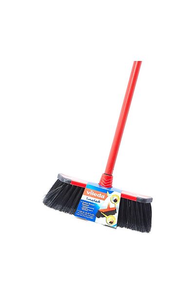 Liveda Indoor Broom with Stick Red and Black