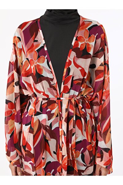 Mayo Bella Flower Pattern Kimono - Pink White - Swimsuit Bella