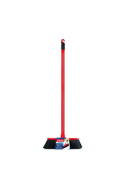 Liveda Indoor Broom with Stick Red and Black