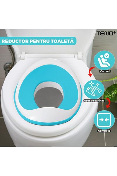 Teno Reductor WC Copii Teno®, suprafata antiderapanta, portabil, alb/albastru