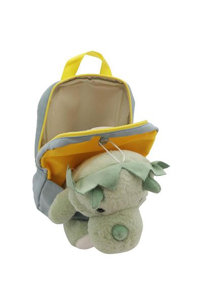 Roco Rhino Kids Backpack - Beige/Green | Fun & Durable School Bag for Boys & Girls