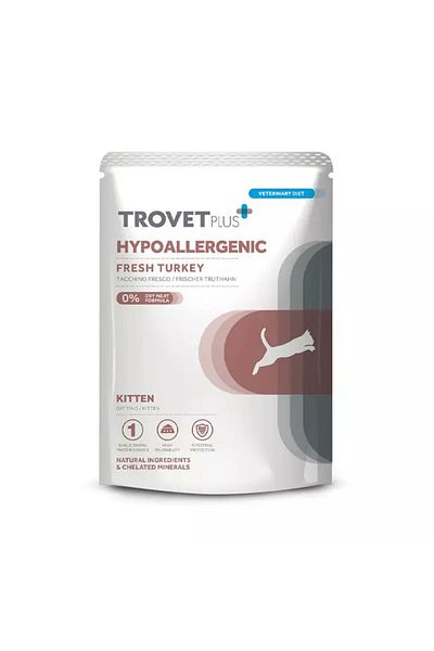 Trovet Plus Cat Pouch Kitten Hypoallaergrnic Turkey 85g Pack of 12