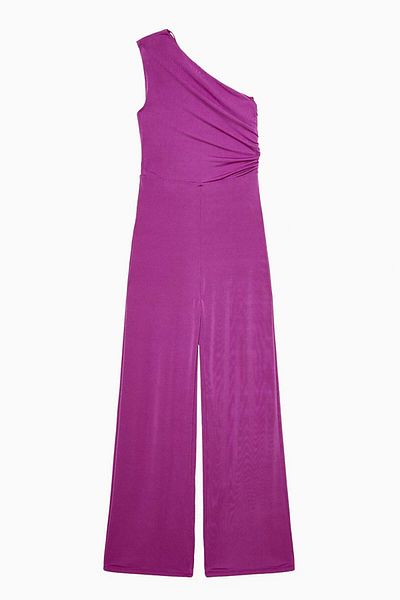 Patrizia Pepe One Shoulder Jumpsuit - - M, Purple