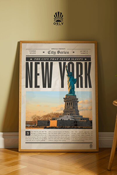 New York Poster, Çerçevesiz Poster, Şehir Posteri, City Poster