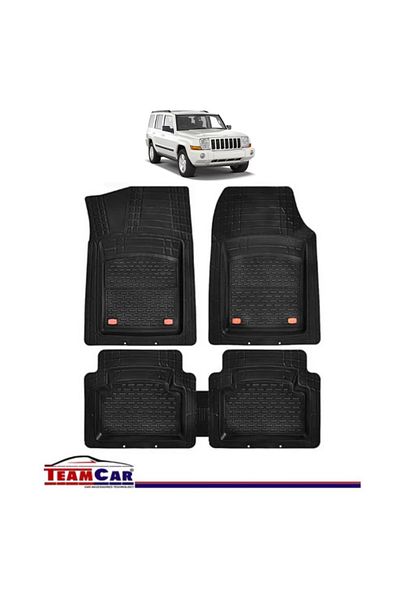 TEAMCAR Covorașe auto tip tavă compatibile cu Jeep Commander XK (2005–2010), negre, material durabil