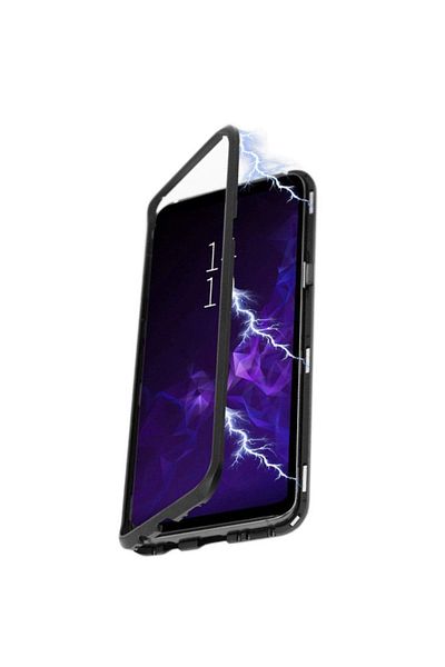 OEM Carcasă/acopertă magnetică de înaltă calitate pentru Samsung Note 8, ramă metalică și spate din sticlă securizată