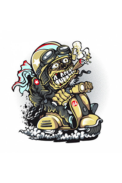 INOVATIX Set de 8 piese, autocolant Rider pe Vespa, INOVATIX®. 6 cm