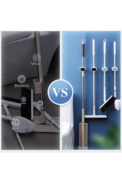 COOYA Portable Mop Rack, Broom Clip Wall Mounted, Save space, strong and durable, for bathroom,1pcs