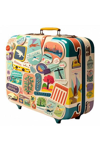 INOVATIX Σετ 8 τεμαχίων, Βαλίτσα με αυτοκόλλητα και στάμπες, INOVATIX®. 6 εκ.