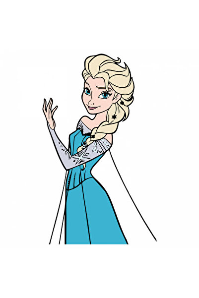 INOVATIX Set de 8 piese, autocolant Elsa din Frozen cu stele în păr, INOVATIX®. 6 cm