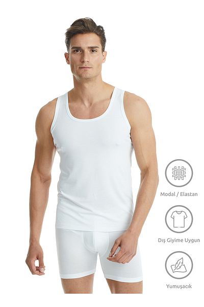 Blackspade Pack of 2 Soft Fabric Silver Classic Singlets