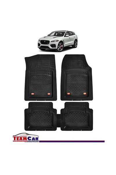 TEAMCAR Covorașe auto tip tavă compatibile cu Jaguar F-pace I (2016), negre, material durabil