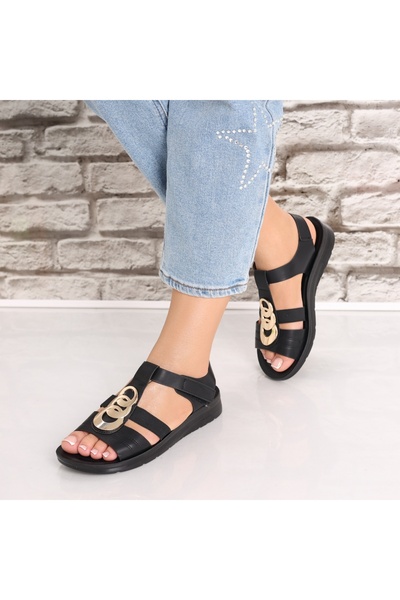 Botinelli Sandale Black2 de damă din piele ecologică Areia, mărimea 37