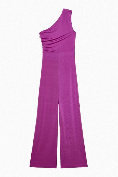 Patrizia Pepe One Shoulder Jumpsuit - - M, Purple