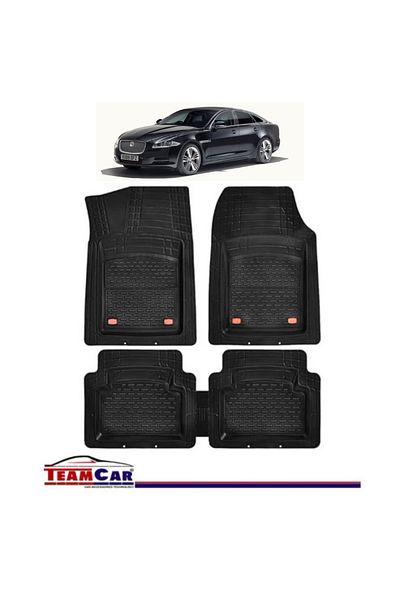 TEAMCAR Covorașe auto tip tavă compatibile cu Jaguar XJ X351 (2009–2019), negre, material durabil