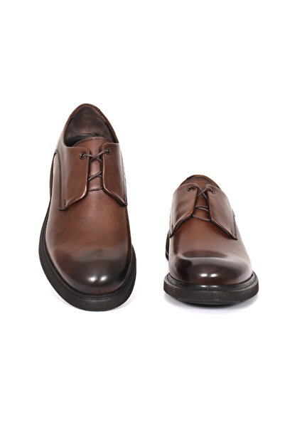Tuna Genuine Leather Brown Classic Men's Shoes - Eva Sole - 3987