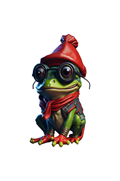 INOVATIX Set de 8 piese, autocolant broască cu ochelari, INOVATIX®. 6 cm