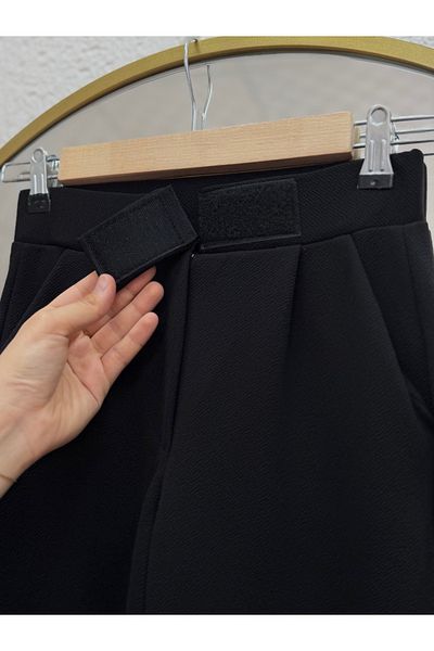 Mihra Παντελόνι Soredra Snap Fastener Palazzo-MT1548 Μαύρο