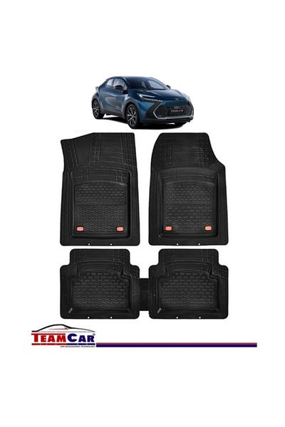 TEAMCAR ® Car Mats Tray Type Compatible with Toyota CH-R II (2023+) Black Durable Material