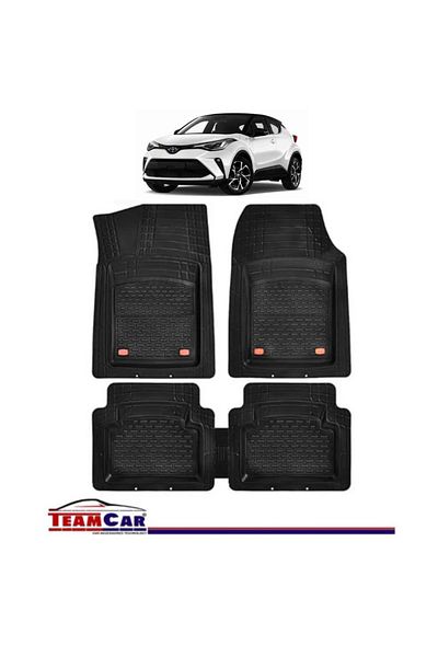 TEAMCAR ® Car Mats Tray Type Compatible with Toyota CH-R (2016–2023) Black Durable Material