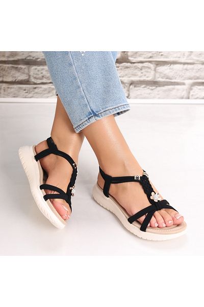 MODA STİL Sandale Dama Negre Din Imitatie Catifea Inda, 37