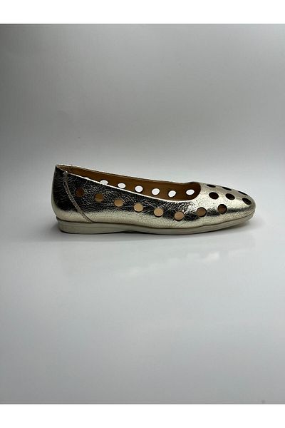 NEWGÜLTEKİN Genuine Leather Soft Comfortable Fit Very Stylish Summer Ballet Flat