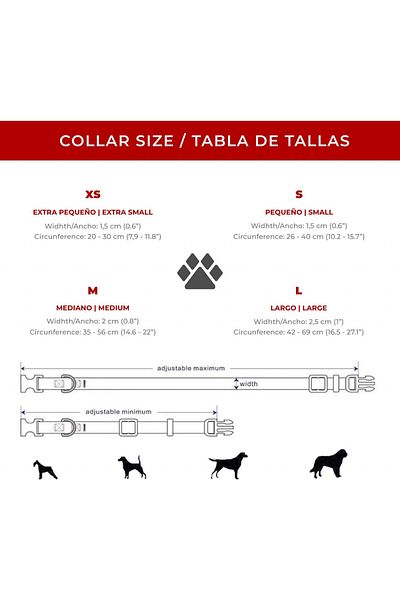 Astorpet adjustable dog collar, polyester/metal/plastic, white/black, size S