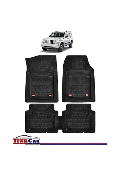 TEAMCAR Covorașe auto tip tavă compatibile cu Jeep Cherokee KK (2008–2012), negre, material durabil