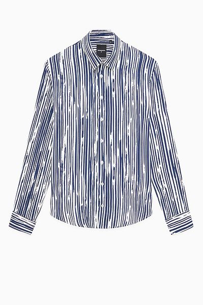 Patrizia Pepe OVERSIZED PRINTED SHIRT - PATRIZIA PEPE - 50, NAVY/STR