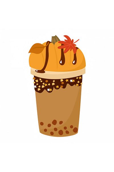 INOVATIX Set de 8 autocolante cu milkshake caramel, INOVATIX®. 6 cm