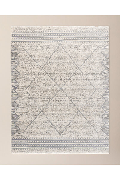 Madame Coco Banne Pamuklu Halı - Krem - 160x212 cm