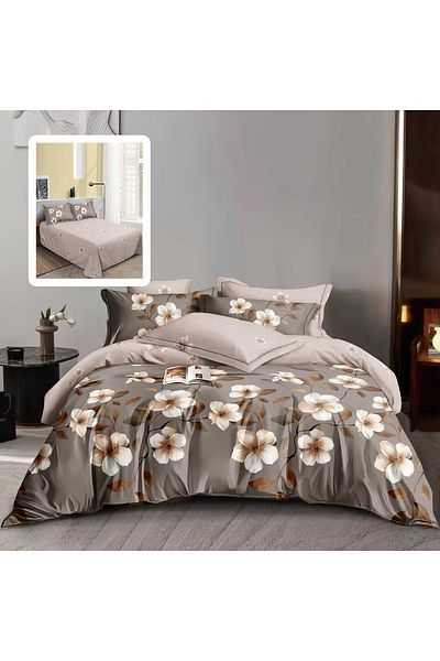 NufJoy Double bed linen Finet Gros Cotton 6 pieces, bed sheet 220x240 cm