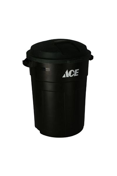 ACE Big Trash Can with Lid Black 32gal