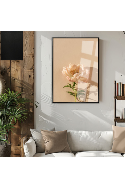 Harikabirev HARİKABİREV | FLORĂ DE AZALEA PĂRĂLEA (ELEGANTĂ) | TABLA DE STICLA TEMPLATA CU CADRU, SIMPLE, VERTICALA