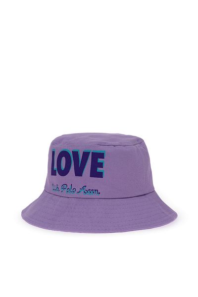 U.S. Polo Assn. Girl's Lilac Slogan Printed Bucket Hat 50312316-Vr034