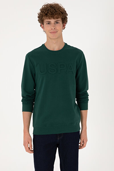 U.S. Polo Assn. Erkek Koyu Yeşil Basic Sweatshirt 50289058-VR079