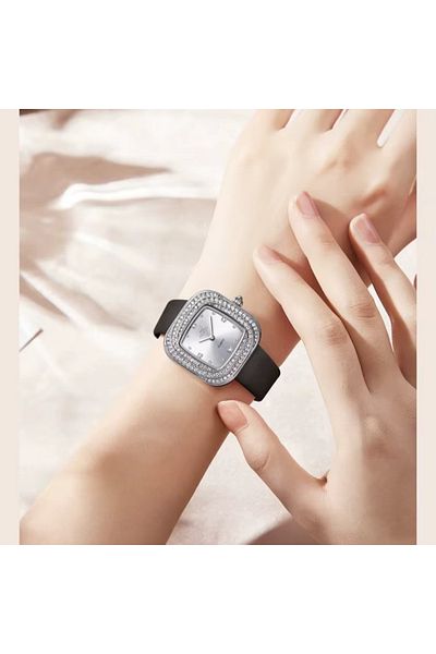 delis Women's watch Olevs CS1930, natural leather, cream, gold dial