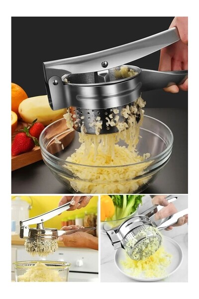 Global Ersat Stainless Steel Potato Masher with Large Chamber |   Potato Mash...