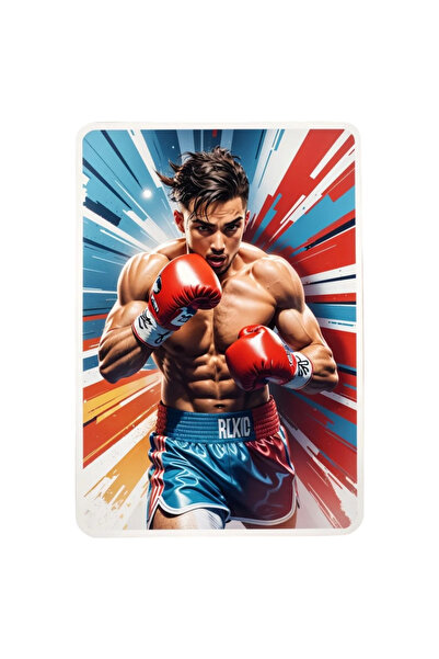 INOVATIX Set de 8 bucăți, autocolant boxer musculos, INOVATIX®. 6 cm