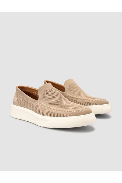 Cabani Knitwear Laceless Beige Men's Casual Shoes