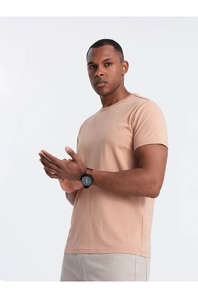 OMBRE Klassisches BASIC Herren Baumwoll T-Shirt - hautfarben V9 OM-TSBS-0146 XXL