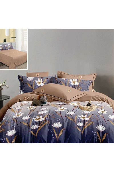 NufJoy Double bed linen Finet Gros Cotton 6 pieces, bed sheet 220x240 cm