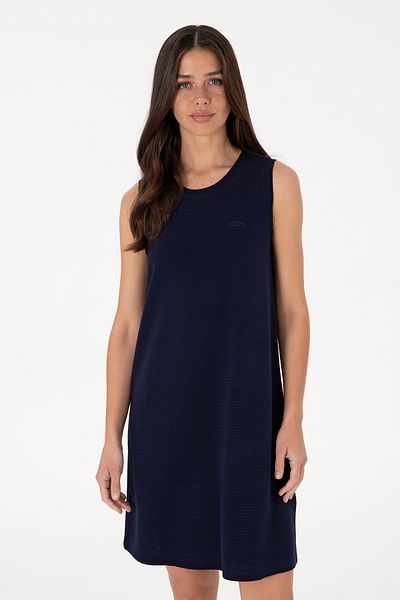 U.S. Polo Assn. Women's Navy Blue Sleeveless Crew Neck Mini Length Knitted Dress 50305836-Vr033